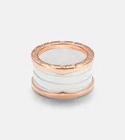 [Bvlgari] Bvlgari B.zero1 18kt rose gold and ceramic ring Q gold