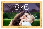 8x6 Frame Yellow Real Wood Picture Frame Width 1.25 inches | Interior Frame Dept