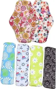 Minkissy Reusable Sanitary 6-piece Bamboo Sanitary Napkin Set Washable Comfortable for Lactation