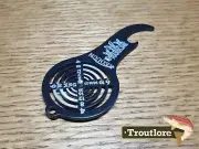 HARELINE BOTTLE OPENER HACKLE GAUGE KEY - BLACK - NEW FLY TYING TOOL