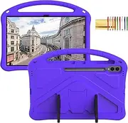 [Techcircle] Light Weight Shock Proof EVA Foam Handle Rugged Stand Protective Case for Samsung Galaxy Tab S8/S9 Ultra 14.6" Tablet, Purple