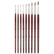 Mimik Kolinsky Synthetic Sable Short Handle Brush, Short Round Set of 9