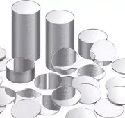 Blulu Mini Size Acrylic Round Mirror Adhesive Small 1 Inch, Silver