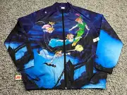 NEW Disney Jacket Large Blue Peter Pan Tinker Bell Windbreaker Full Zip Parks