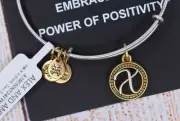NEW Alex and Ani Letter Initial X II Charm Bangle Two Tone Gold Silver Bracelet