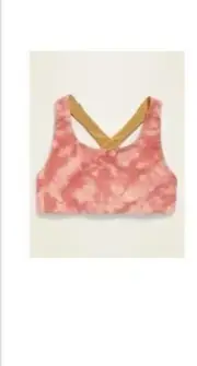 Girls Old Navy Tie-Dye Pink Cross-Back Sport Bra Size Medium