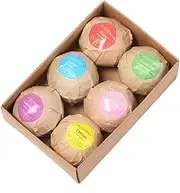 minkissy Luxury Bath Balls 6 Pack Handmade Bubble for Relaxation and Exfoliating Natural Epsom Salt Vegan Non-toxic for Spa-like Experience