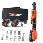 3/8" Cordless Electric Ratchet Set 60 ft-lb Torque Wrench for Auto Repair &