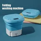 Mini Folding Washing Machine Portable For Clothes With Drain Basket Travel P2E9