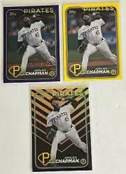 2024 Topps Update Aroldis Chapman Lot x1 Purple Foil /799 x1 Yellow x1 Holiday