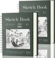 Sketch Book 5.5 X 8.5 - Spiral Sketchbook Pack of 2, Sufly 200 Sheets