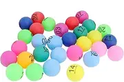 30Pcs 1 30 Ball Balls Game Training Pong Balls Mini Pong Balls Tennis Party Colored Pong Balls Bingo Cage Balls Bingo Games Supplies Raffle Balls Christmas Toy Ball Plastic