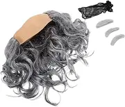 Versatile Bald Cap Wig Mustache Eyebrows Old Man Costume Set for Balls Parties Events