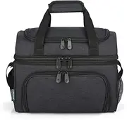 Eaglemate 19 Litre Dual Deck Reusable Thermal Insulated Lunch Bag for Adults,Lunch Cooler Bag for Men&Women,Reusable Lunch Box for Work, School, Picnic, Travel​,Comfortable Shoulder Strap,BPA Free