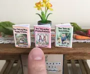 Set of 3 Mini Easter Dollhouse, 1:12 Beatrix Potter Books, Flopsy Bunnies