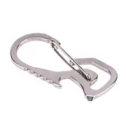 3 Pcs Creative Multi-function Waist Hanging Stainless Steel Key Ring Opener Carabiner Straight Screwdriver Silver