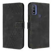 Pure Case PU Leather Flip Cover Magnetic Clasp Design Wallet Card Slots Stand Case - Black