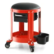 Costway Workshop Creeper Seat Rolling Mechanic Stool w/Tool Tray Garage Repair Trolley