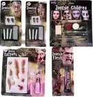 Lot 5 Family Zombie Deluxe Makeup Kit 4 Blood Capsules Tattoo Halloween Costume