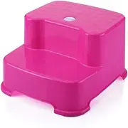 HBSSEE Children's Non-Slip Safety 2-Step Stool Toilet Potty Training Toddler Stool, As A Bathroom Potty Stool and Kitchen Stool, Double Height and Extra Wide Two Steps, 13.4x11.8x7.8