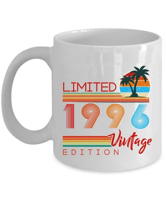 Vintage 1996 Coffee Mug 11oz 29th Birthday 29 Years Old Retro Women Men Cup Gift