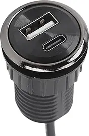 Desktop Power Grommet, 2 USB Charging Ports Small Hidden Flush Mount Power Strip Socket, Easy Installation by 2.5cm Round Hole, for Office Kitchen Cabinet Conference Room