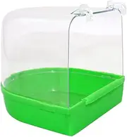 POPETPOP Bird Bath Cage- Parrot Bath Tub, Parakeet Cage Accessories for Brids Canary Budgies Parrot (Random Color)