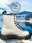 Dr. Martens Doc Air Wair 11821 White Combat Boots Women’s Size 7 NIB