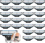 SHANHAIKX Pack of 24 Mach Razor Blades, Replacement Blades for Men's Wet Razor, Mach Blades Refills Razor Blade, Suitable for Cleaning Beard and Body Hair (3)