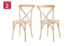 Set of 2 Matt Blatt Melrose Cross Back Dinning Chairs (Natural Beech/Board