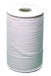 White Braided Elastic 1/8" Roll 144 Yards for sewing, Washable and dry cleanable