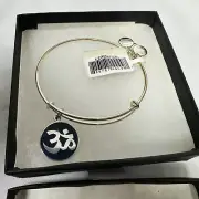 NWT Alex and Ani Blue Om Symbol Bangle Bracelet