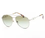 NWT Burberry Carmen Light Gold Aviator Sunglasses BE3128 11098E Green Gradient
