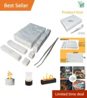 Portable Ceramic Wool Wick Set for Indoor/Outdoor Tabletop Fire Pit Use