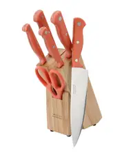 Martha Stewart Everyday Keswick 7pc Stainless Steel Cutlery & Wood Block Set