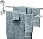 Towel Holder Swing Out Towel Bar Stainless Steel Bathroom Hand Towel Rack 6-Bar Folding Arm Swivel Hanger Wall Mount Polished