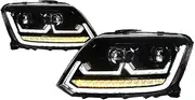 Car Headlights Compatible With VW Amarok Headlight 2008-2020 Modified LED Car Lamps Brake Lights Daytime Running Lights Car Accessories(Left Hand Drive)