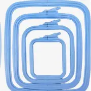 StitchPro 4-Piece ABS Plastic Embroidery Hoop Set - Square Hoops for Cross Stitc