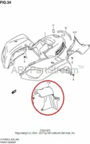 NEW OEM SUZUKI OZARK LT-F 250 RIGHT INNER MUD FLAP GUARD