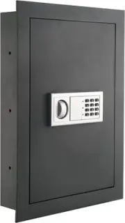 Gray Hidden Wall Safe with Digital Keypad Easy Install for Documents Jewelry