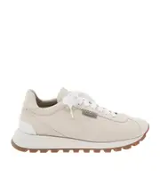 Brunello Cucinelli Round-Toe Lace-Up Trainers 37.5,38.5,39.5,40 ivory