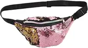 COOLHIYA Mermaid Sequin Waist Bag for Women Adjustable Fanny Pack with Shiny Glitter Cute Travel Purse for Sports and Daily Use Versatile Belt Pouch for Active