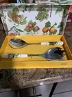 Portmeirion Pomona Set Of 2 Salad Servers 10" Long Serving Utensils New In Box