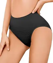 [SIMIYA] Shapewear Women's Tummy Control Briefs Tummy Control String Thong Bodice Pants High Waist Bodice Pants Elastic Body Shaper Panties Seamless Underwear Shaper, Black, Small
