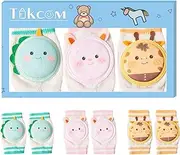 [Tokcom] Baby Knee Pads for Crawling – Infant Kneepads, Adjustable Elastic Leg Warmers, Anti-Slip Leg Protector for Toddlers