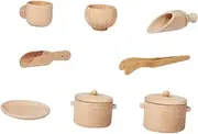Abaodam 1 Set Tableware Set Kitchen Simulation for Hands Play Natural Color Safe for Interactive Learning and Imagination