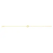 9ct Yellow Gold Rainbow Petal Trace & Ball 19cm Bracelet
