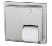 Presale Bradley Partition 5422 Dual Toilet Roll Dispenser Recessed - Silver