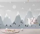 3D Cartoon Mountain Sun Wallpaper Wall Mural Peel and Stick Wallpaper 394