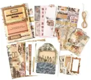 30/pk NOTES Vintage Scrapbook Kit Papers Stickers Ephemera Cutouts Junk Journal